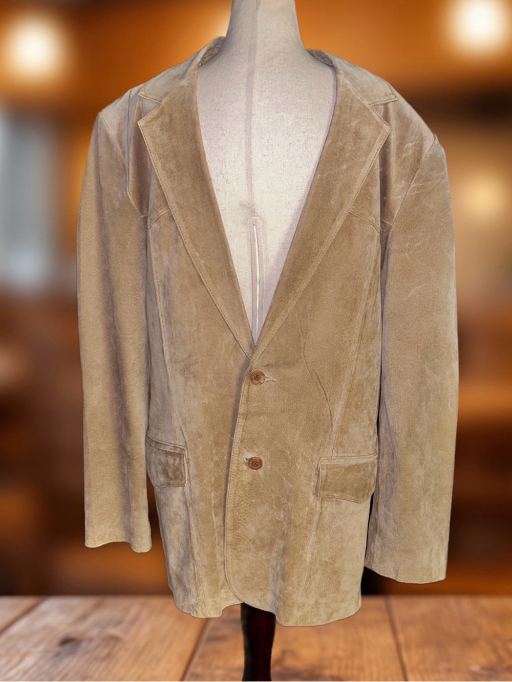 Scully ~ Men's Size 42 (X-Large) ~ Beige ~ Leather Suede Blazer Jacket - Picture 4 of 16